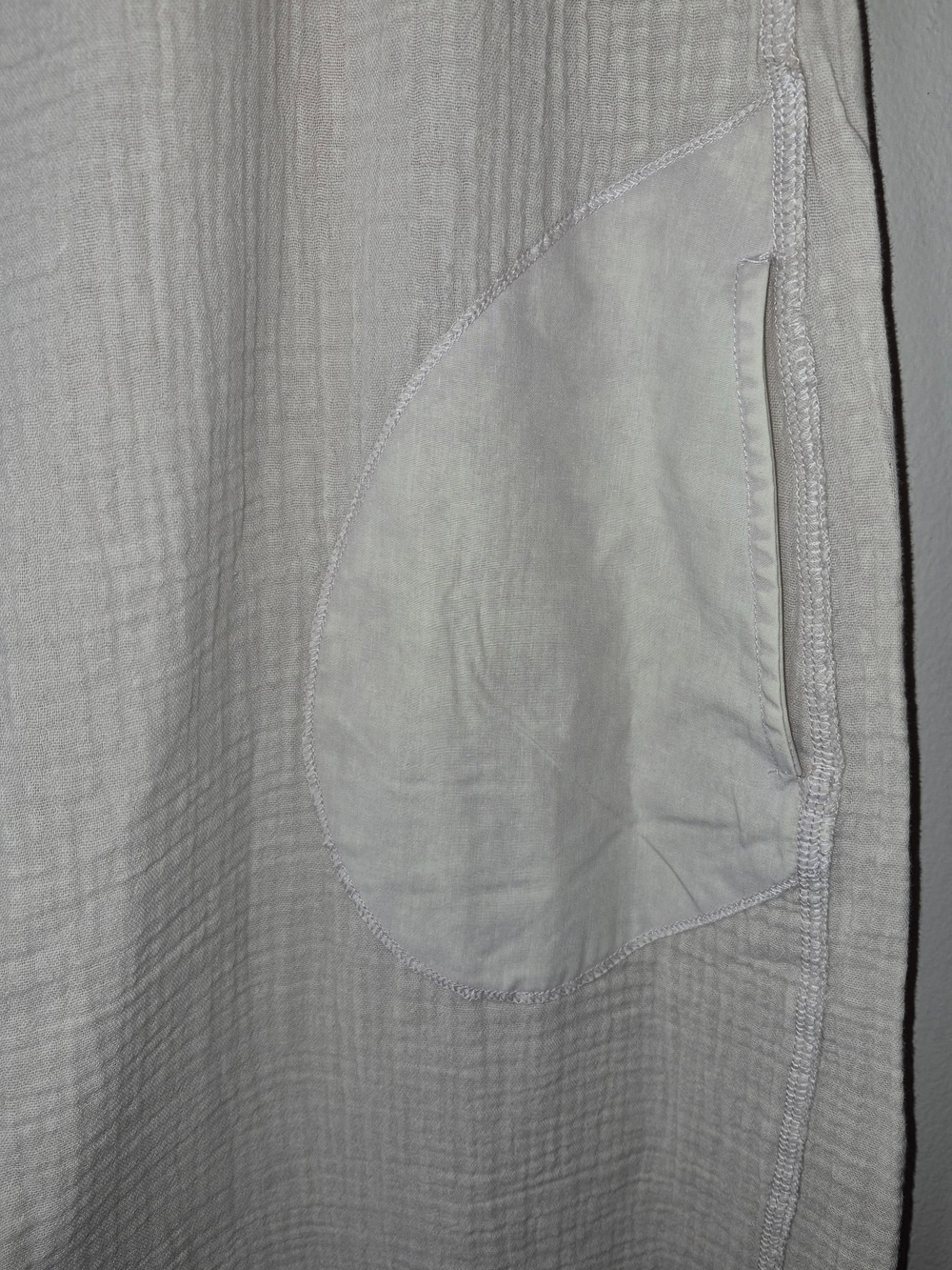 Zenana Double Gauze Washed Wide Leg Overalls Patch Pockets Sand Beige - Picture 3 of 8